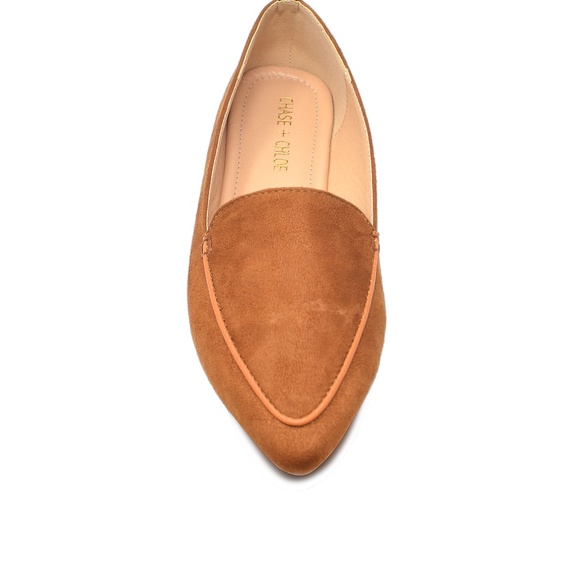 ❤️ Chase & Chloe Tan Suede Loafer Flats - Picture 3 of 4